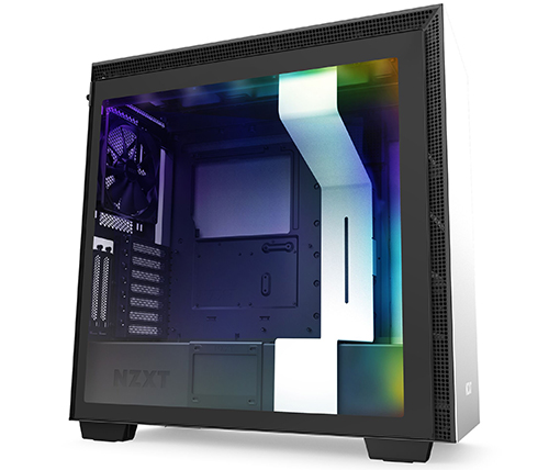 מארז מחשב NZXT H710i בצבע לבן ושחור כולל חלון צד