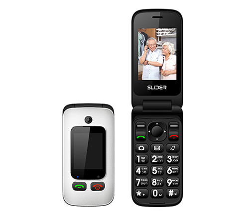 טלפון סלולרי למבוגרים Slider W30C בצבע לבן אחריות היבואן הרשמי