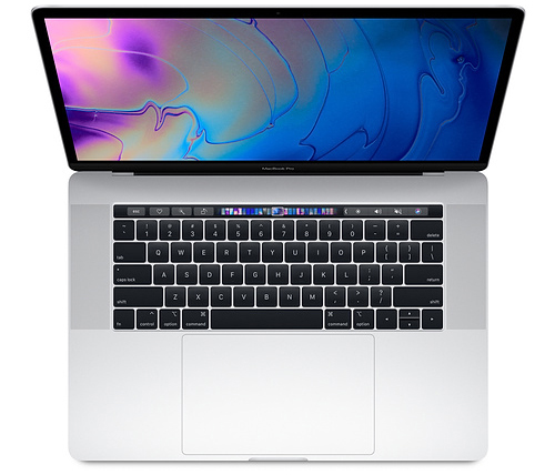 מחשב נייד "15.4 Apple MacBook Pro MR962HB/A עם Touch Bar בצבע כסף - 2018, כונן 256GB SSD, זכרון 16GB ומ.גרפי Radeon Pro 555X