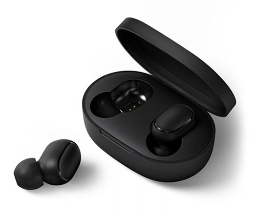 אוזניות אלחוטיות Xiaomi Mi True Wireless Earbuds Basic Bluetooth עם מיקרופון בצבע שחור הכוללות כיסוי טעינה