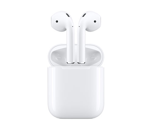 אוזניות אלחוטיות Apple 2 (2nd generation) AirPods עם מיקרופון Bluetooth בצבע לבן הכוללות כיסוי טעינה