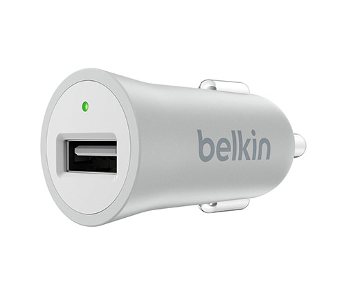 מטען לרכב Belkin הכולל חיבור USB-A הספק עד כ- 12W ללא כבל