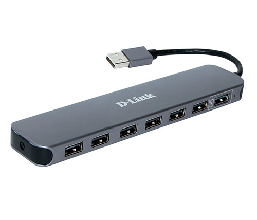 מפצל D-Link USB מחיבור USB2.0 לשבע כניסות USB2.0 דגם DUB-H7