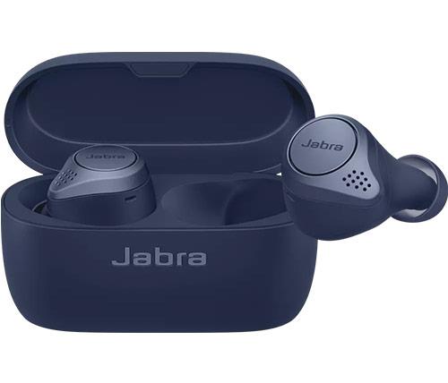 אוזניות ספורט אלחוטיות Jabra Elite Active 75T Bluetooth בצבע כחול Navy עם מיקרופון הכוללות כיסוי טעינה
