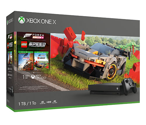 קונסולה Microsoft Xbox One X 1TB הכוללת משחק Forza Horizon 4 ותוסף LEGO Speed Champions אחריות היבואן הרשמי