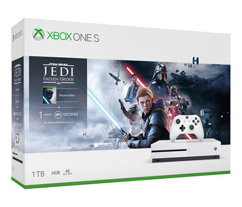 קונסולה Microsoft Xbox One S 1TB הכוללת משחק Star Wars Jedi: Fallen Order אחריות היבואן הרשמי