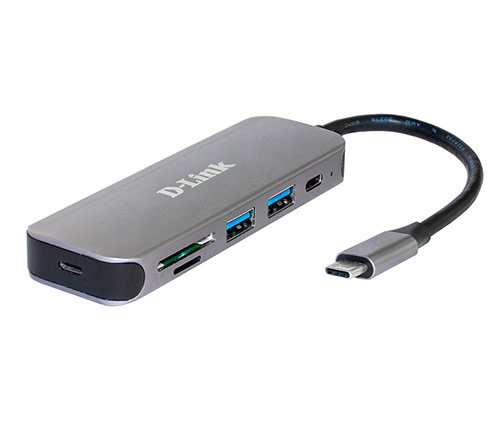 מפצל D-Link USB מחיבור USB Type-C לכניסות USB 3.0 ,USB Type-C ,SD ,microSD דגם DUB-2325
