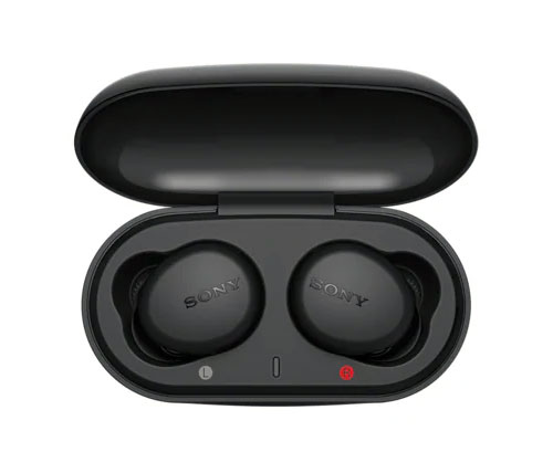 אוזניות אלחוטיות Sony WF-XB700 Bluetooth עם מיקרופון בצבע שחור הכוללות כיסוי טעינה אחריות היבואן הרשמי