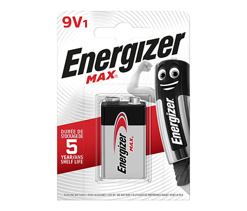 סוללה לא נטענת Energizer Max 9V1 1 pack אלקליין