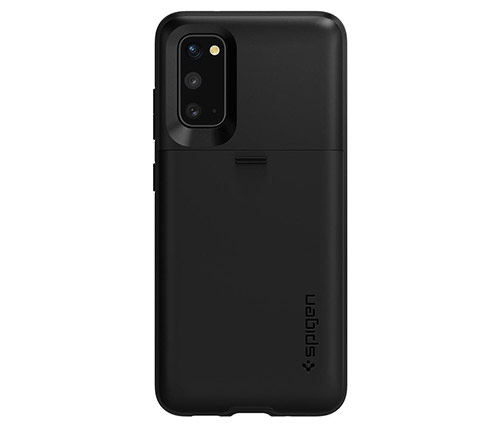 כיסוי לטלפון Spigen Slim Armor CS Samsung Galaxy S20 בצבע שחור הכולל מגירה עד לשני כרטיסים