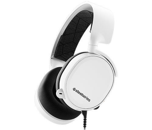  אוזניות גיימינג (SteelSeries Arctis 3 (2019 Edition עם מיקרופון בצבע לבן