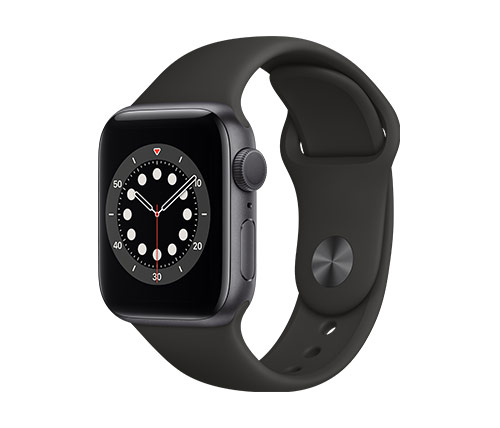 שעון חכם אפל Apple Watch Series 6 GPS 40mm בצבע Space Gray Aluminum Case עם רצועת ספורט שחורה