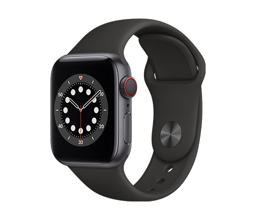 שעון חכם אפל Apple Watch Series 6 GPS + Cellular 40mm בצבע Space Gray Aluminum Case עם רצועת ספורט שחורה
