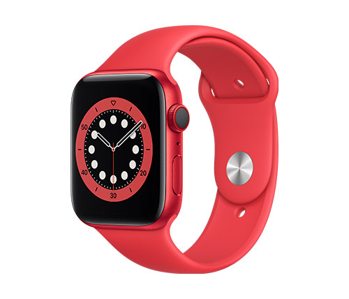 שעון חכם אפל Apple Watch Series 6 GPS + Cellular 44mm בצבע Red Aluminium Case עם רצועת ספורט אדומה