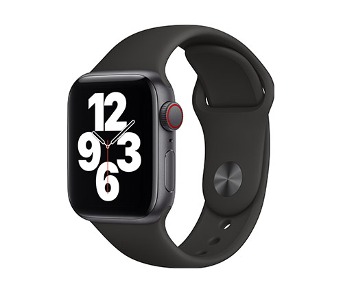 שעון חכם אפל Apple Watch SE GPS + Cellular 40mmבצבע אפור חלל עם רצועת ספורט שחורה