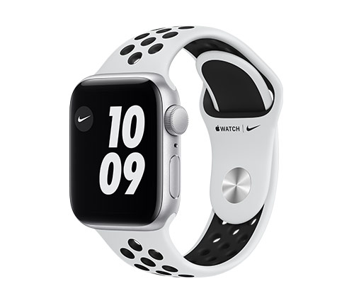 שעון חכם אפל Apple Watch Nike SE GPS 40mm בצבע כסוף חלל עם רצועת ספורט לבנה