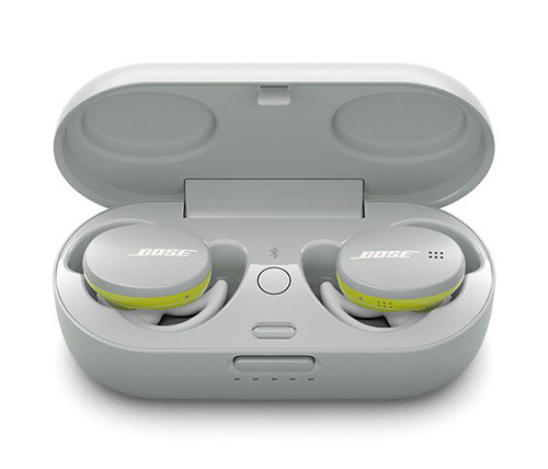 אוזניות ספורט אלחוטיות Bose Sport Earbuds Bluetooth עם מיקרופון בצבע Glacier White הכוללות כיסוי טעינה