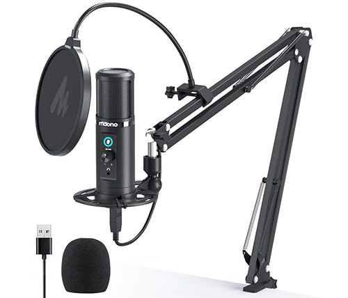 מיקרופון למחשב Maono Microphone AU-PM422 USB כולל מסנן וזרוע