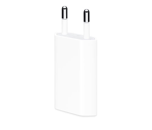 מטען קיר Apple הכולל חיבור USB-A הספק עד כ- 5W ללא כבל