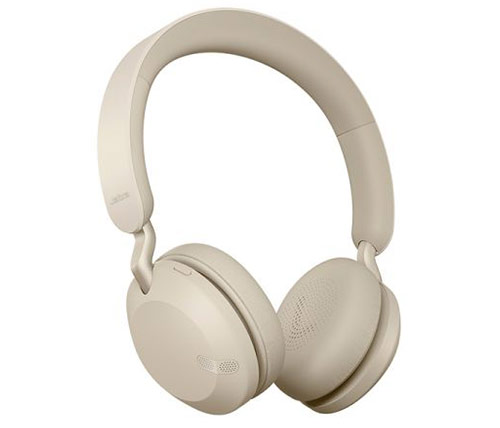 אוזניות אלחוטיות עם מיקרופון Jabra Elite 45H Bluetooth בצבע זהב בז'