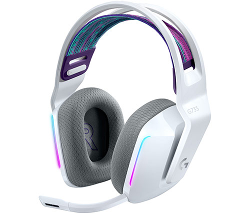 אוזניות גיימינג אלחוטיות Logitech G733 Lightspeed Wireless RGB בצבע לבן