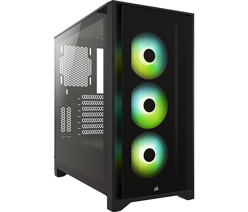 מארז מחשב Corsair iCUE 4000X RGB Tempered Glass בצבע שחור