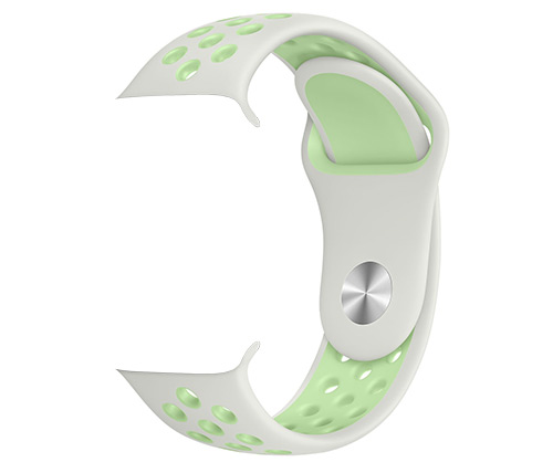רצועה לשעון Apple Watch תואם לשעונים 40 מ"מ רצועת ספורט בצבע ירוק ולבן