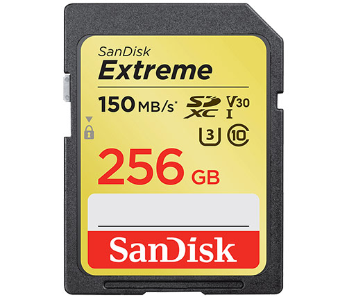 כרטיס זכרון SanDisk Extreme SDXC UHS-I SDSDXV5-256G - בנפח 256GB