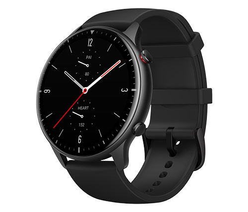 שעון Amazfit GTR 2 46.4mm בצבע שחור עם רצועת ספורט שחורה אחריות היבואן הרשמי