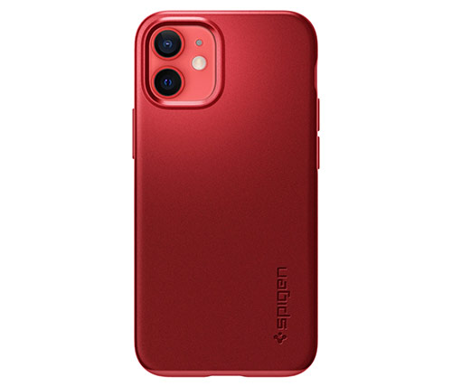 כיסוי לטלפון Spigen Thin Fit iPhone 12 Mini בצבע אדום