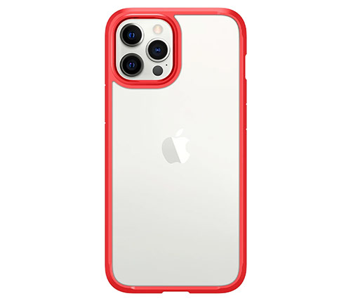 כיסוי לטלפון Spigen Ultra Hybrid iPhone 12 Pro Max בצבע אדום שקוף