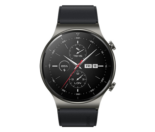 שעון חכם Huawei GT 2 Pro 46.7mm בצבע כסוף עם רצועה שחורה אחריות היבואן הרשמי