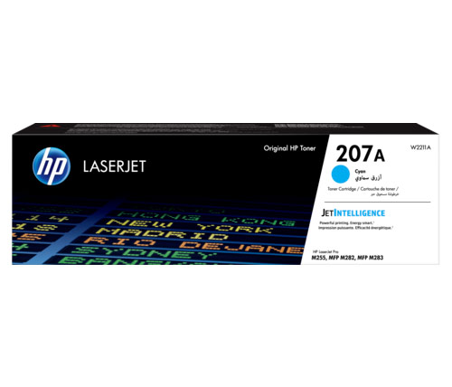 טונר למדפסת לייזר HP בצבע ציאן דגם 207A W2211A LaserJet 