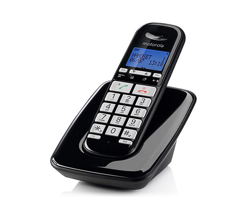 טלפון אלחוטי Motorola S3001 בצבע שחור הכולל תפריט בעברית