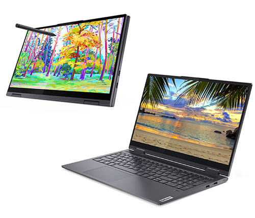מחשב נייד עם מסך מגע "15.6 Lenovo Yoga 7 15ITL5 82BJ004BIV i7-1165G7 בצבע אפור, כונן 512GB SSD זכרון 16GB ומ.גרפי Intel Iris Xe