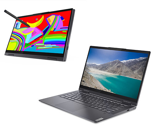 מחשב נייד עם מסך מגע "14 Lenovo Yoga 7 14ITL5 82BH006NIV i7-1165G7 בצבע אפור, כונן 512GB SSD זכרון 16GB ומ.גרפי Intel Iris Xe