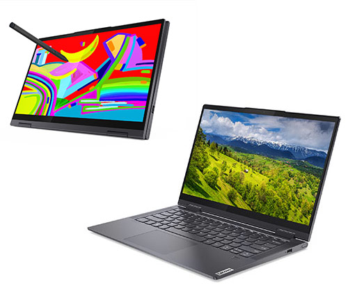 מחשב נייד עם מסך מגע "14 Lenovo Yoga 7 14ITL5 82BH006MIV i7-1165G7 בצבע אפור, כונן 512GB SSD זכרון 8GB ומ.גרפי Intel Iris Xe