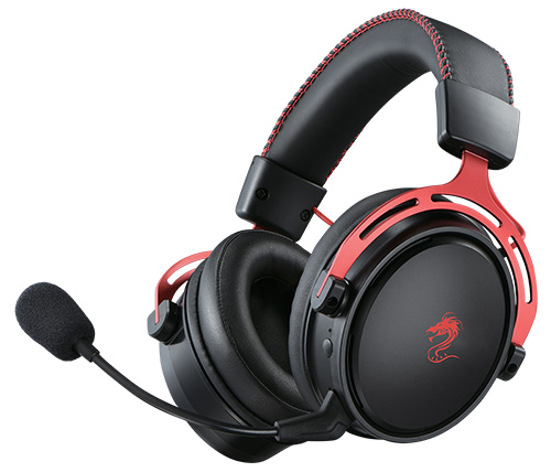 אוזניות גיימינג אלחוטיות Dragon Gaming Titanium עם מיקרופון בצבע שחור ואדום