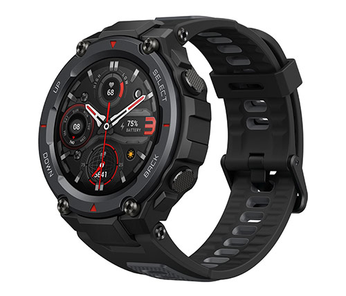 שעון חכם Amazfit T-Rex Pro בצבע שחור עם רצועה שחורה אחריות היבואן הרשמי ח.י
