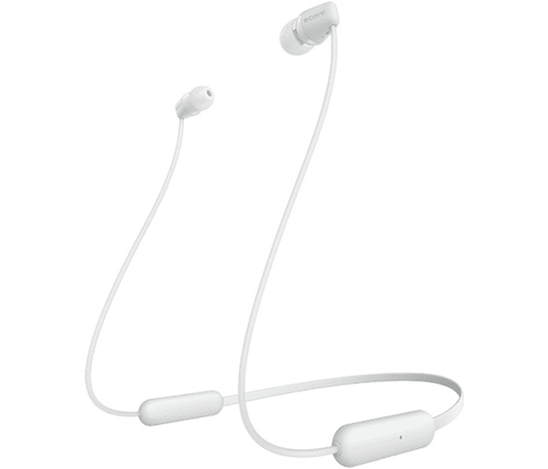 אוזניות אלחוטיות Sony WI-C200 עם מיקרופון Bluetooth בצבע לבן