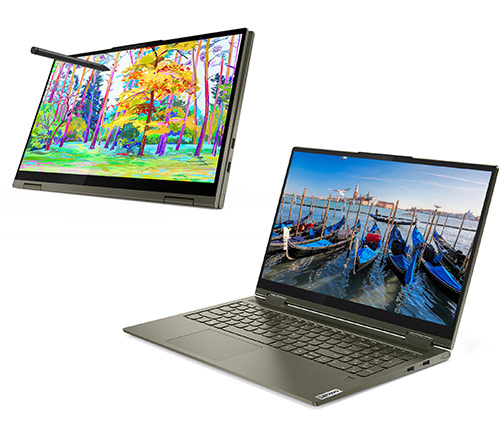 מחשב נייד עם מסך מגע "15.6 Lenovo Yoga 7 82BJ003YIV i5-1135G7 כונן 256GB SSD זכרון 8GB ומ.גרפי Intel Iris Xe Graphics