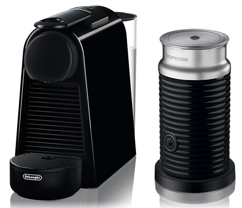 מכונת קפה נספרסו Nespresso Delonghi Essenza Mini כוללת מקציף חלב, בצבע שחור
