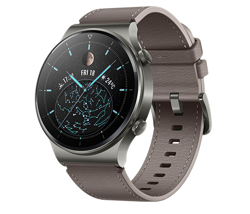 שעון חכם Huawei Watch GT 2 Pro 46.7mm בצבע אפור עם רצועה חומה אחריות היבואן הרשמי