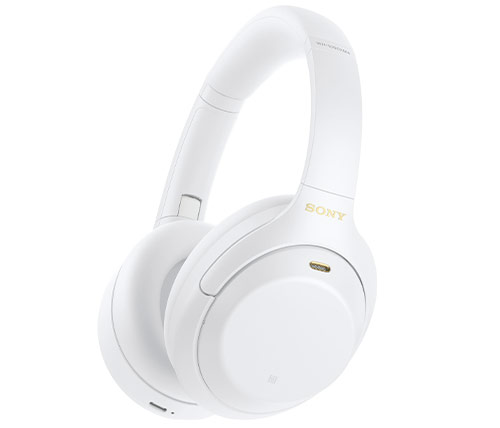 אוזניות אלחוטיות Sony WH-1000XM4 עם מיקרופון Bluetooth בצבע לבן 