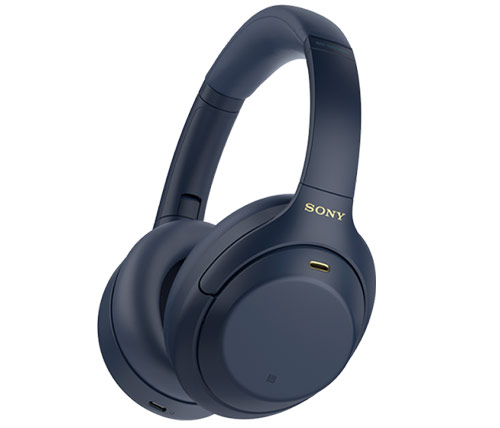 אוזניות אלחוטיות Sony WH-1000XM4 עם מיקרופון Bluetooth בצבע כחול אחריות היבואן הרשמי