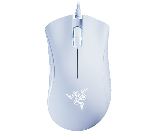 עכבר גיימינג חוטי Razer DeathAdder Essential בצבע לבן, כולל תאורת לד