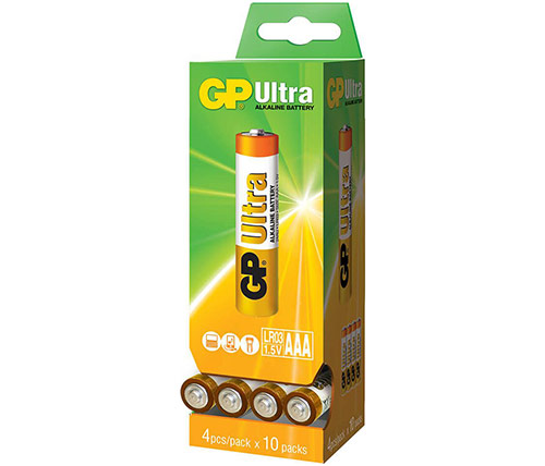 40 סוללות AAA לא נטענות GP Ultra Alkaline