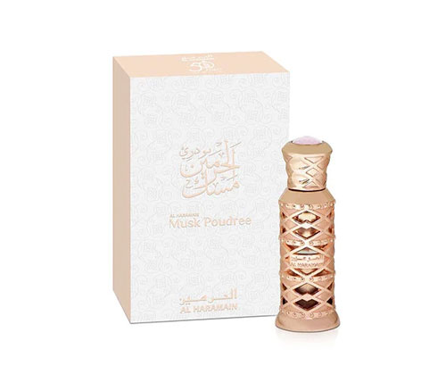 בושם שמן יוניסקס Al Haramain Musk Poudree Perfume Oil פרפיום אויל 12ml