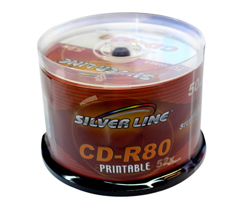 דיסקים לצריבה 50 Silver Line CD-R80 Printable 700MB X52 Cake