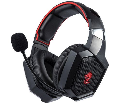 אוזניות גיימינג Dragon Combat עם מיקרופון בצבע שחור ואדום